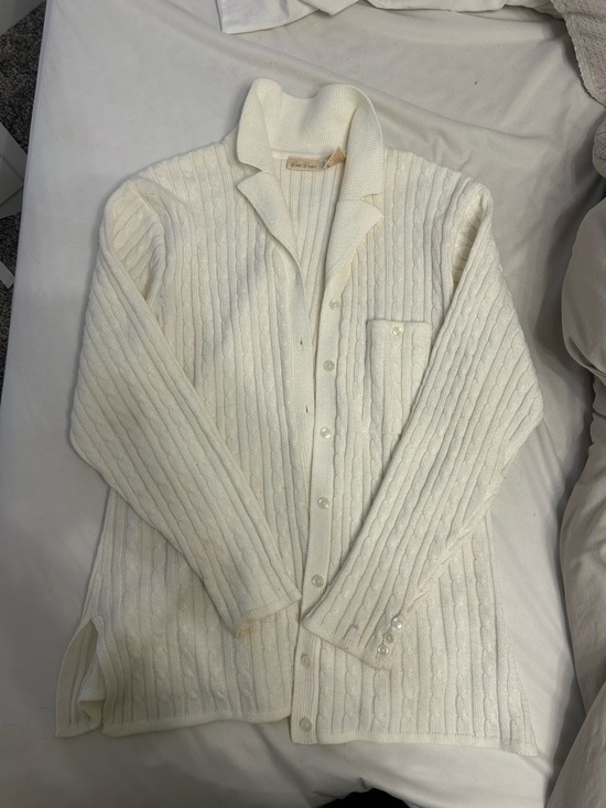 Brooks Sweaters - Brooks Cream Ribbed Knit Cardigan